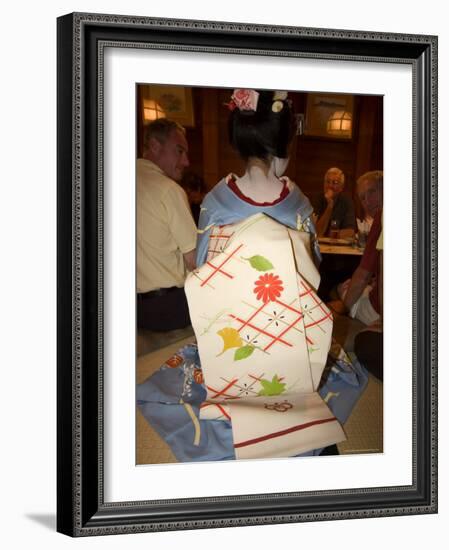 Geisha, Maiko (Trainee Geisha) Entertainment, Kyoto City, Honshu, Japan-Christian Kober-Framed Photographic Print