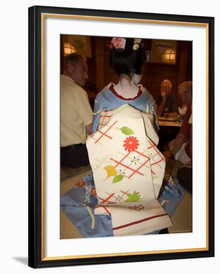 Geisha, Maiko (Trainee Geisha) Entertainment, Kyoto City, Honshu, Japan-Christian Kober-Framed Photographic Print