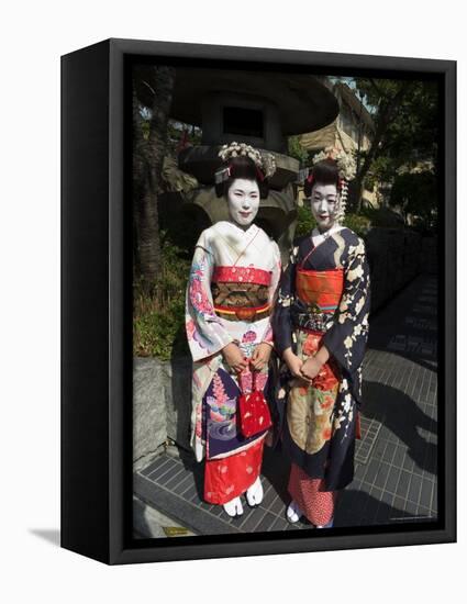 Geisha, Maiko (Trainee Geisha) in Gion, Kyoto City, Honshu, Japan-Christian Kober-Framed Premier Image Canvas