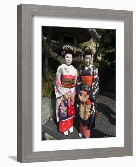 Geisha, Maiko (Trainee Geisha) in Gion, Kyoto City, Honshu, Japan-Christian Kober-Framed Photographic Print