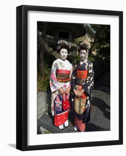 Geisha, Maiko (Trainee Geisha) in Gion, Kyoto City, Honshu, Japan-Christian Kober-Framed Photographic Print