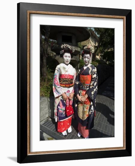 Geisha, Maiko (Trainee Geisha) in Gion, Kyoto City, Honshu, Japan-Christian Kober-Framed Photographic Print