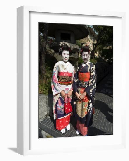 Geisha, Maiko (Trainee Geisha) in Gion, Kyoto City, Honshu, Japan-Christian Kober-Framed Photographic Print
