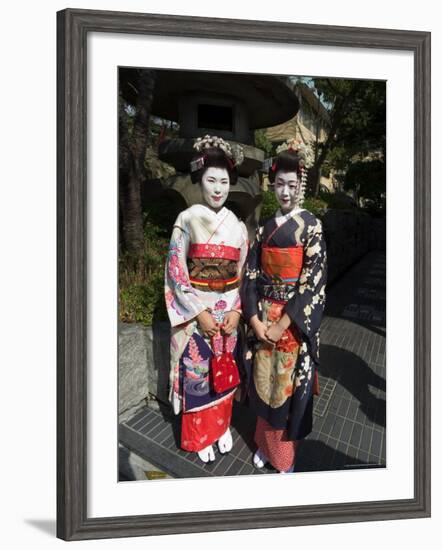 Geisha, Maiko (Trainee Geisha) in Gion, Kyoto City, Honshu, Japan-Christian Kober-Framed Photographic Print