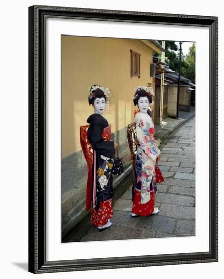 Geisha, Maiko (Trainee Geisha) in Gion, Kyoto City, Honshu, Japan-Christian Kober-Framed Photographic Print