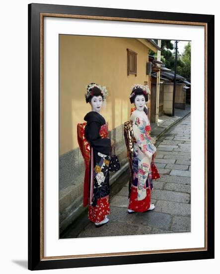 Geisha, Maiko (Trainee Geisha) in Gion, Kyoto City, Honshu, Japan-Christian Kober-Framed Photographic Print