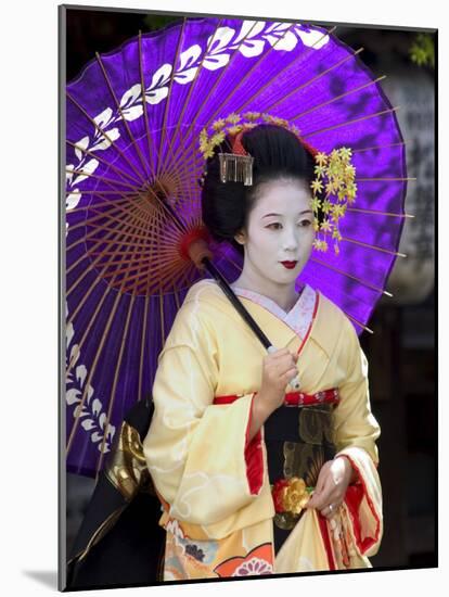 Geisha, Maiko (Trainee Geisha) in Gion, Kyoto City, Honshu, Japan-Christian Kober-Mounted Photographic Print