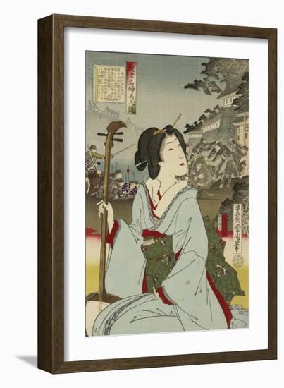 Geisha, No Date (Woodblock Print)-Toyohara Kunichika-Framed Giclee Print