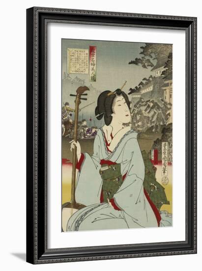 Geisha, No Date (Woodblock Print)-Toyohara Kunichika-Framed Giclee Print