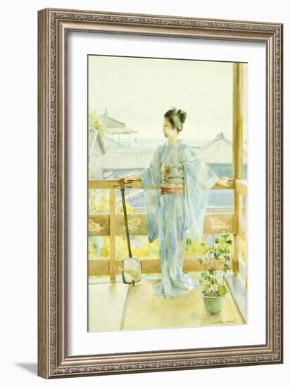 Geisha Standing on a Balcony, 1893-Anton Alois Stern-Framed Giclee Print