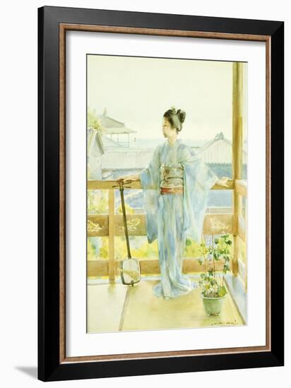 Geisha Standing on a Balcony, 1893-Anton Alois Stern-Framed Giclee Print