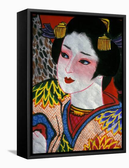 Geisha, Warrior Folk Art, Takamatsu, Shikoku, Japan-Dave Bartruff-Framed Premier Image Canvas