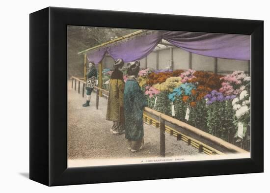 Geishas Eying Chrysanthemums-null-Framed Stretched Canvas