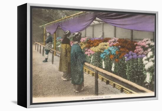 Geishas Eying Chrysanthemums-null-Framed Stretched Canvas