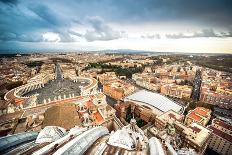 Famous Saint Peter's Square in Vatican and Aerial View of the City, Rome, Italy.-GekaSkr-Framed Photographic Print