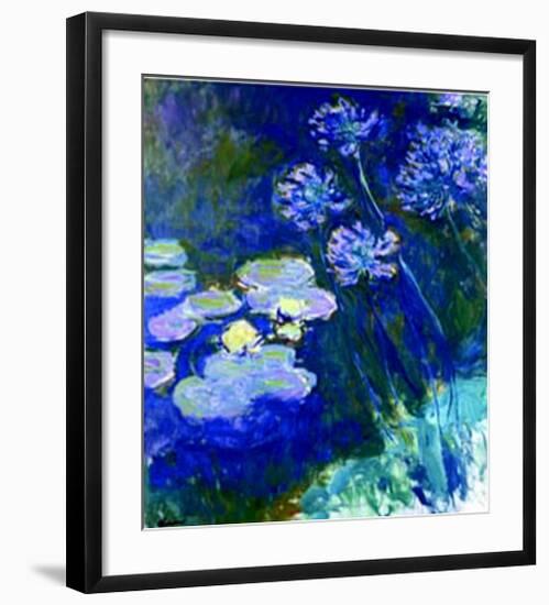 Gelbe Seerosen Und Agapanthes-Claude Monet-Framed Art Print