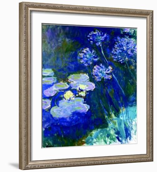 Gelbe Seerosen Und Agapanthes-Claude Monet-Framed Art Print