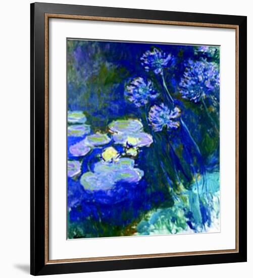 Gelbe Seerosen Und Agapanthes-Claude Monet-Framed Art Print