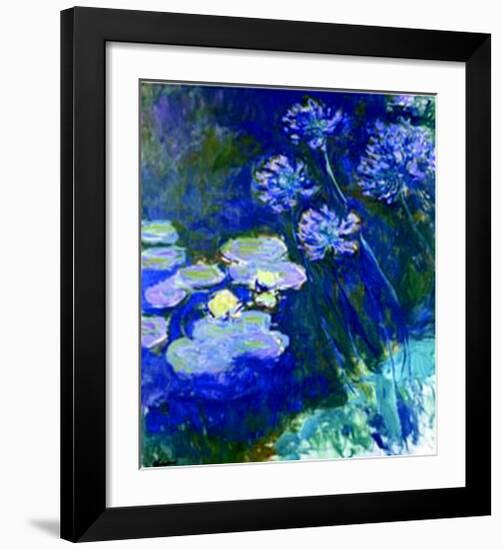 Gelbe Seerosen Und Agapanthes-Claude Monet-Framed Art Print