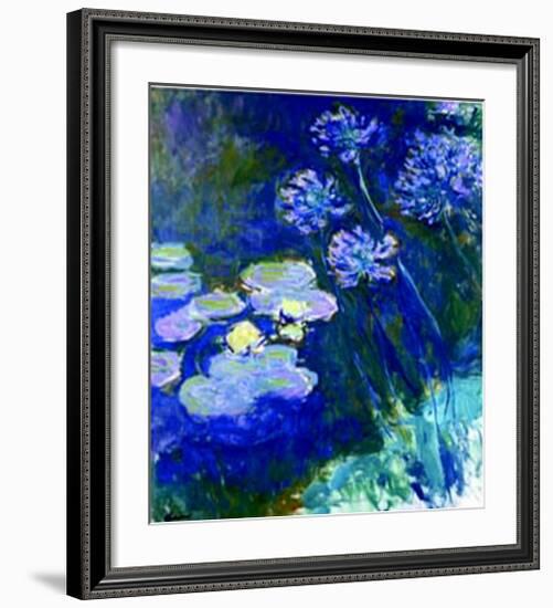 Gelbe Seerosen Und Agapanthes-Claude Monet-Framed Art Print