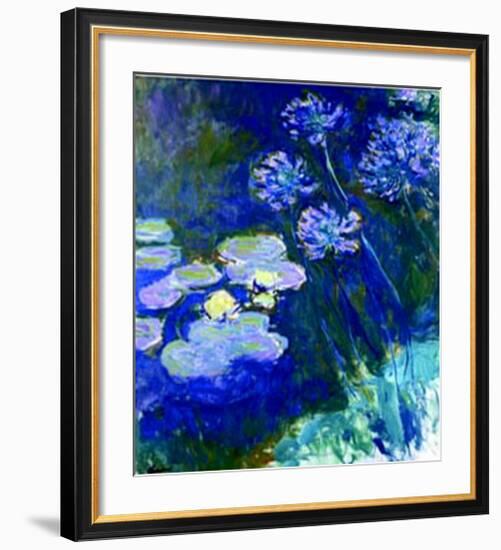 Gelbe Seerosen Und Agapanthes-Claude Monet-Framed Art Print