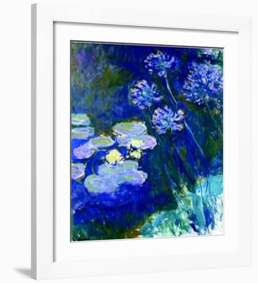 Gelbe Seerosen Und Agapanthes-Claude Monet-Framed Art Print