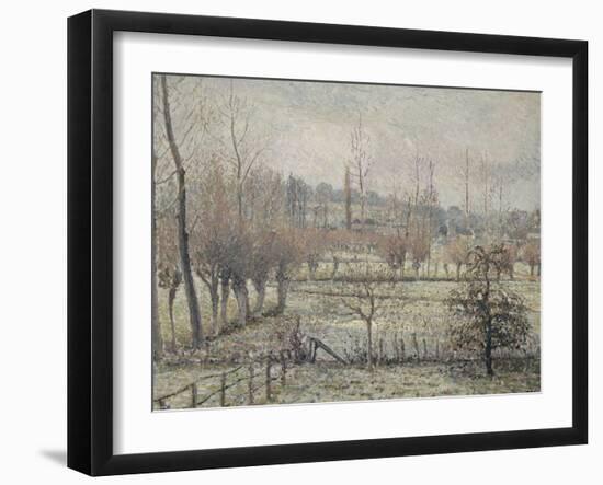 Gelée blanche, matin, dit aussi Effet de neige à Eragny-Camille Pissarro-Framed Giclee Print