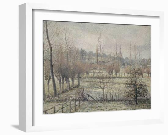 Gelée blanche, matin, dit aussi Effet de neige à Eragny-Camille Pissarro-Framed Giclee Print