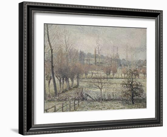 Gelée blanche, matin, dit aussi Effet de neige à Eragny-Camille Pissarro-Framed Giclee Print