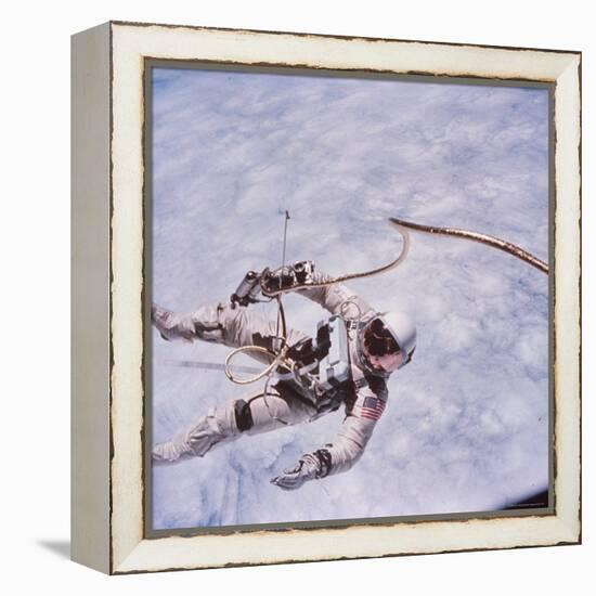 Gemini 4 Astronaut Edward H. White II Floating in Space During First American Spacewalk-James A^ Mcdivitt-Framed Premier Image Canvas