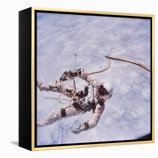 Gemini 4 Astronaut Edward H. White II Floating in Space During First American Spacewalk-James A^ Mcdivitt-Framed Premier Image Canvas