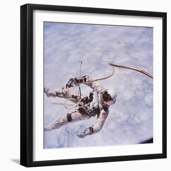 Gemini 4 Astronaut Edward H. White II Floating in Space During First American Spacewalk-James A^ Mcdivitt-Framed Photographic Print