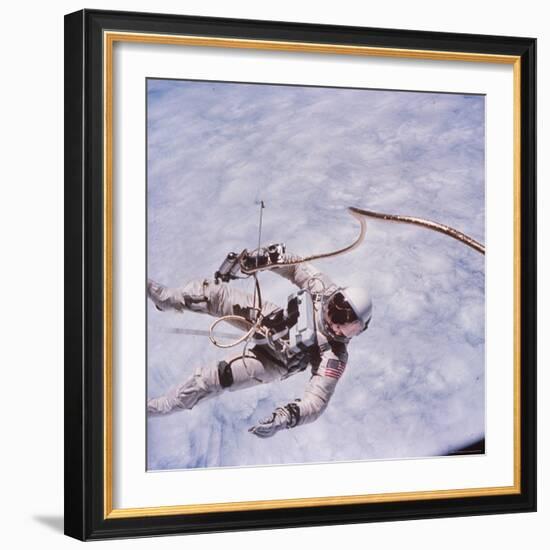 Gemini 4 Astronaut Edward H. White II Floating in Space During First American Spacewalk-James A^ Mcdivitt-Framed Photographic Print