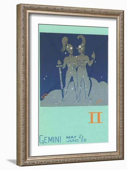 Gemini, the Twins-null-Framed Art Print
