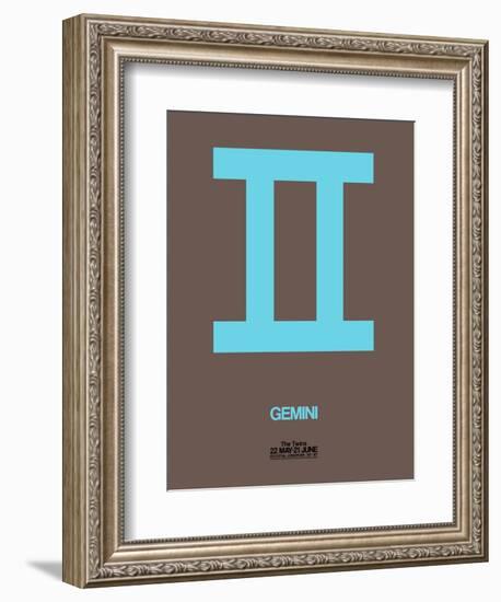 Gemini Zodiac Sign Blue-NaxArt-Framed Art Print