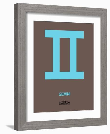 Gemini Zodiac Sign Blue-NaxArt-Framed Art Print