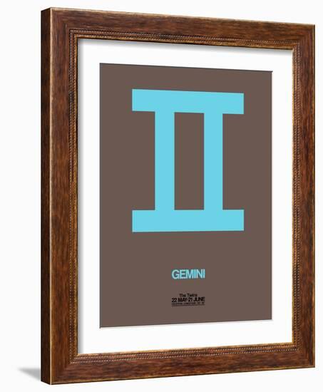 Gemini Zodiac Sign Blue-NaxArt-Framed Art Print