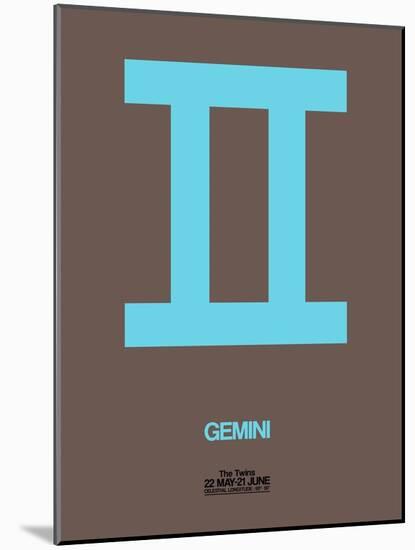 Gemini Zodiac Sign Blue-NaxArt-Mounted Art Print