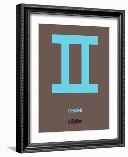 Gemini Zodiac Sign Blue-NaxArt-Framed Art Print