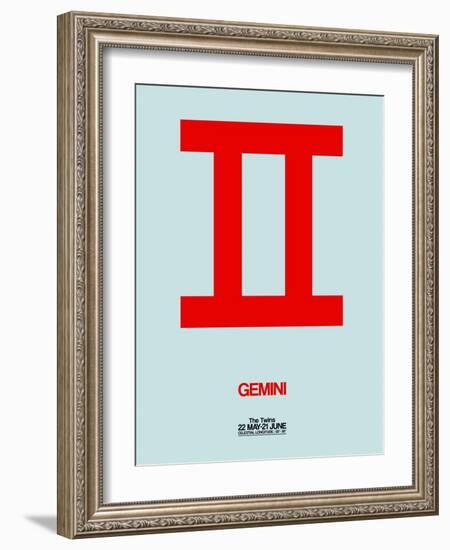 Gemini Zodiac Sign Red-NaxArt-Framed Art Print