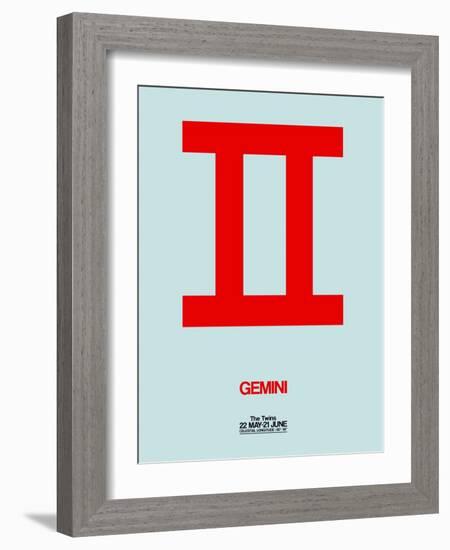 Gemini Zodiac Sign Red-NaxArt-Framed Art Print