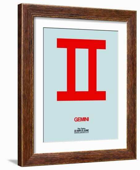 Gemini Zodiac Sign Red-NaxArt-Framed Art Print