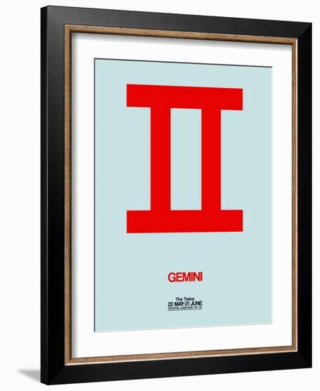Gemini Zodiac Sign Red-NaxArt-Framed Art Print