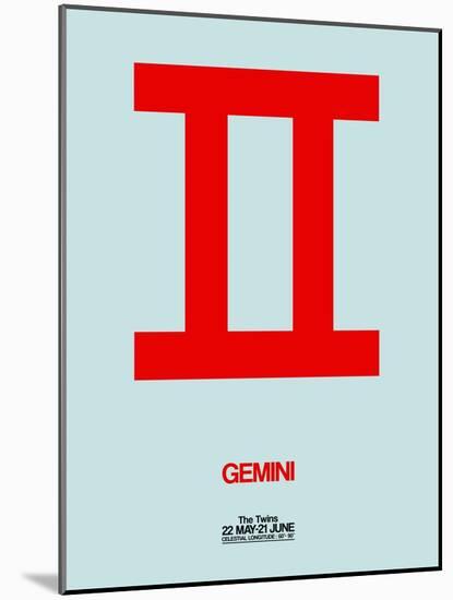 Gemini Zodiac Sign Red-NaxArt-Mounted Art Print