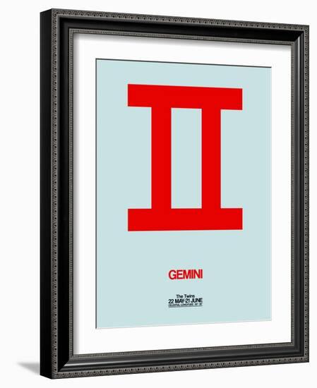 Gemini Zodiac Sign Red-NaxArt-Framed Art Print