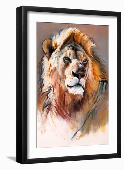 Gemsbok Lion, 2020, (pastel)-Mark Adlington-Framed Giclee Print