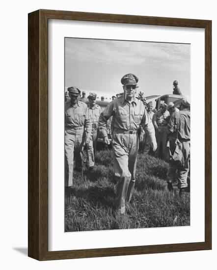 Gen. Douglas MacArthur Arriving with American Occupation Forces-Carl Mydans-Framed Premium Photographic Print