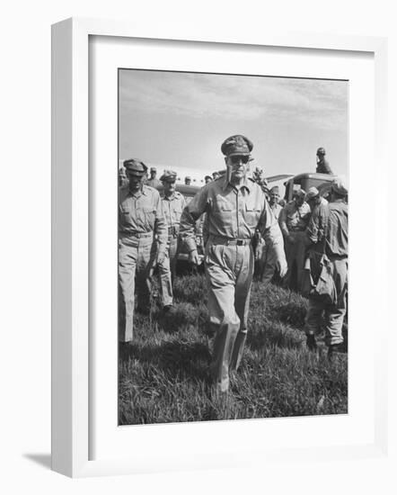 Gen. Douglas MacArthur Arriving with American Occupation Forces-Carl Mydans-Framed Premium Photographic Print