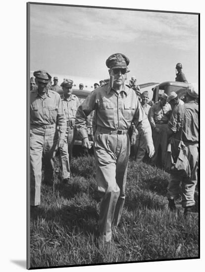 Gen. Douglas MacArthur Arriving with American Occupation Forces-Carl Mydans-Mounted Premium Photographic Print