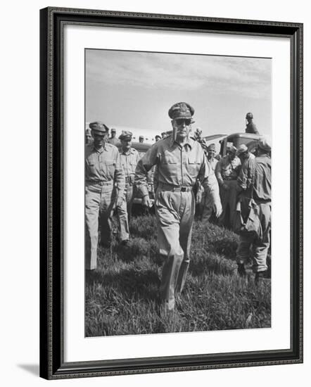 Gen. Douglas MacArthur Arriving with American Occupation Forces-Carl Mydans-Framed Premium Photographic Print